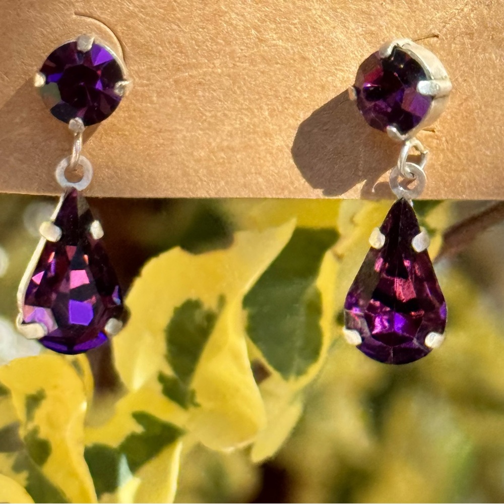 Elegant Purple Drop Earrings